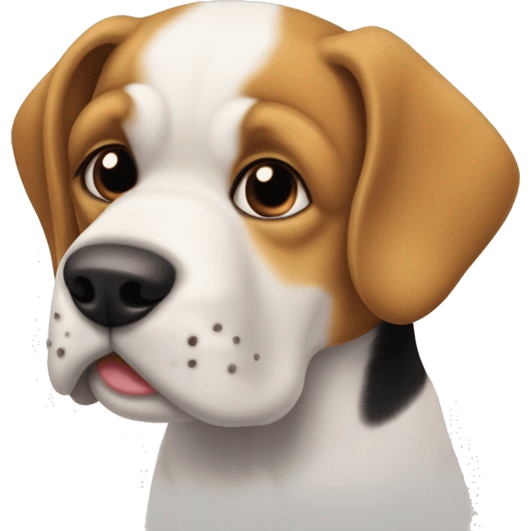 perro beagle al lado de perro buldog frances  emoji