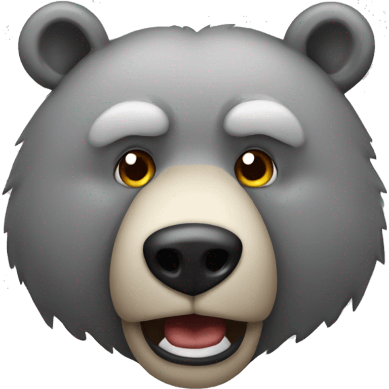 realistic-grey-bear-With-a-sly-face  emoji