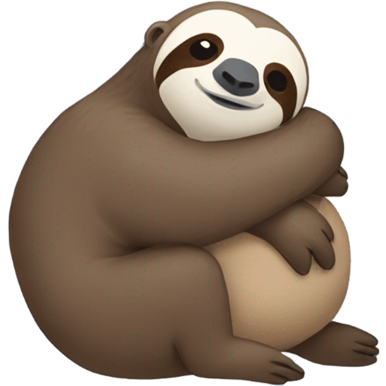 Sloth hugging a otter emoji