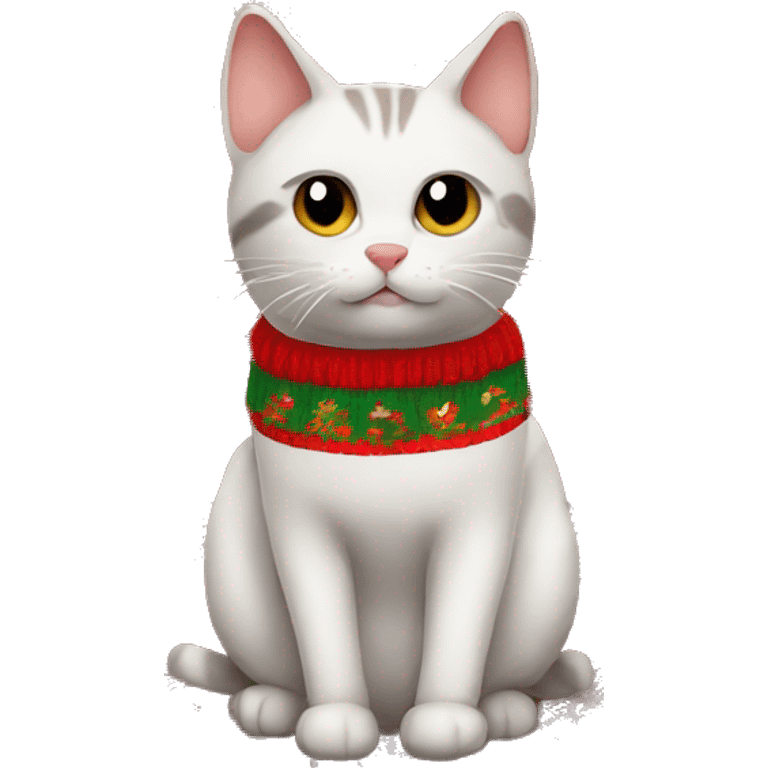 Cat in Christmas sweater  emoji