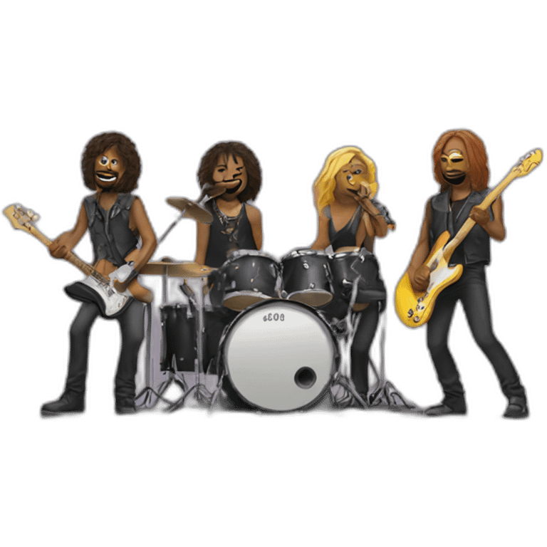 art rock band playing on a stage emoji