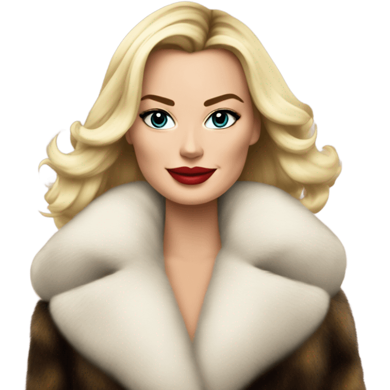 Margot Robbie in fur  emoji