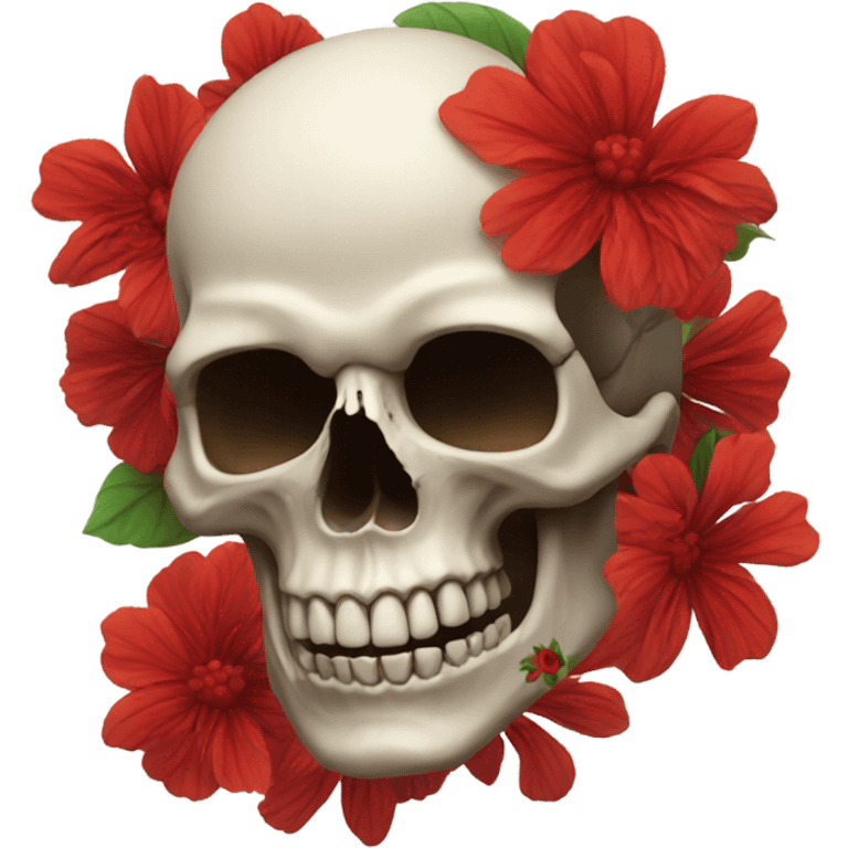 skull with flowers red emoji