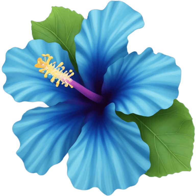 blue hibiscus flower with shades of blue  emoji