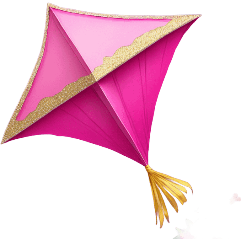 Pink kite with glitter and covered in flowers  emoji