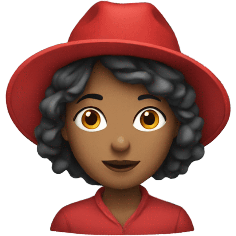 women wearing red hat  emoji