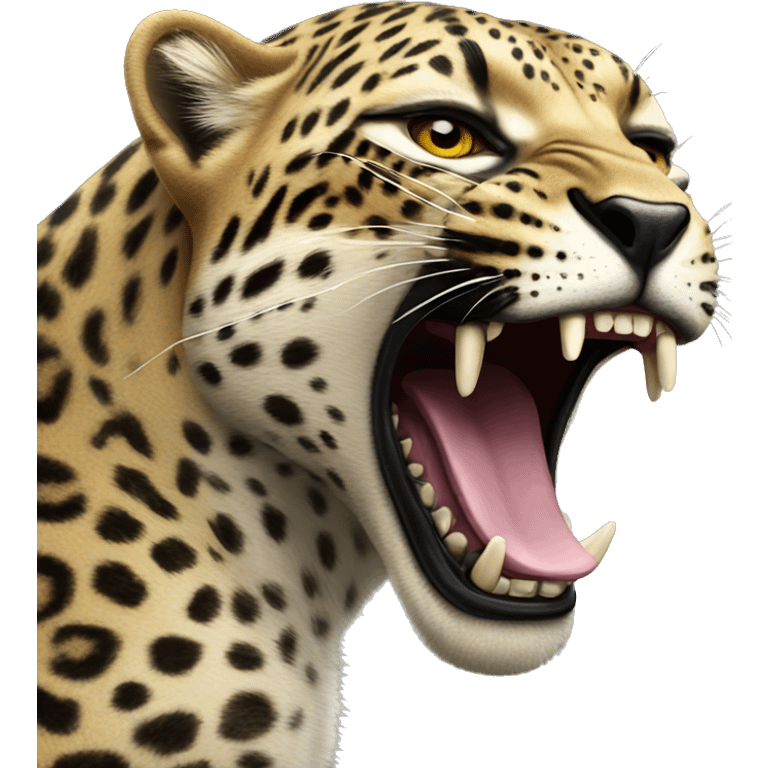 A leopard growling  emoji