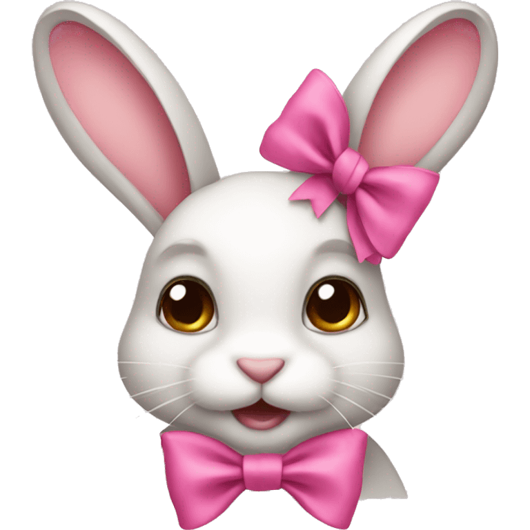 bunny with pink bow  emoji