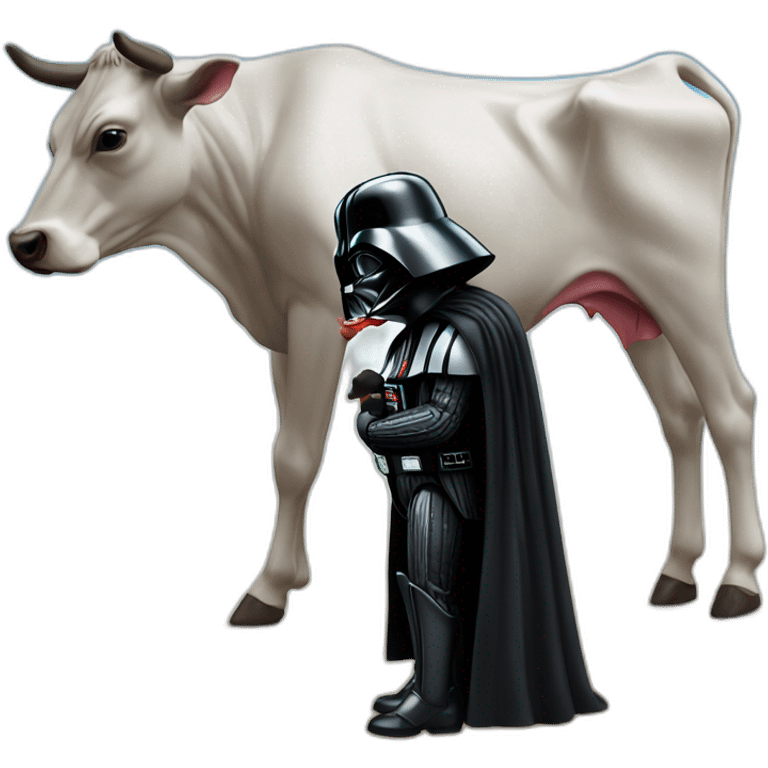 Darth Vader kissing a cow emoji