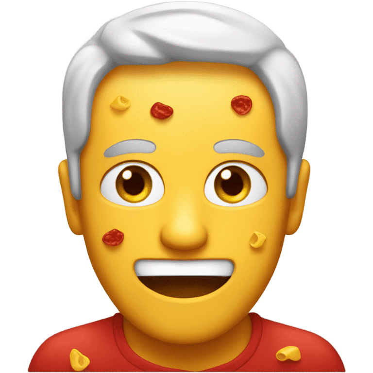 A man soaked in chili cheese emoji