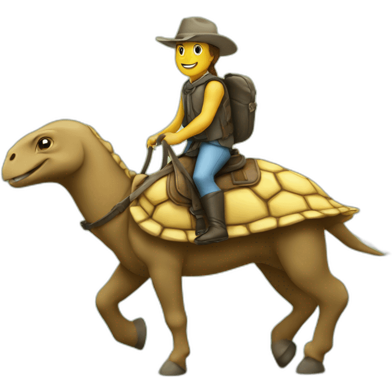 Tortue sur un cheval emoji