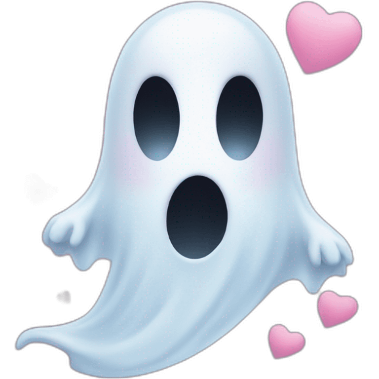 ghost with hearts emoji