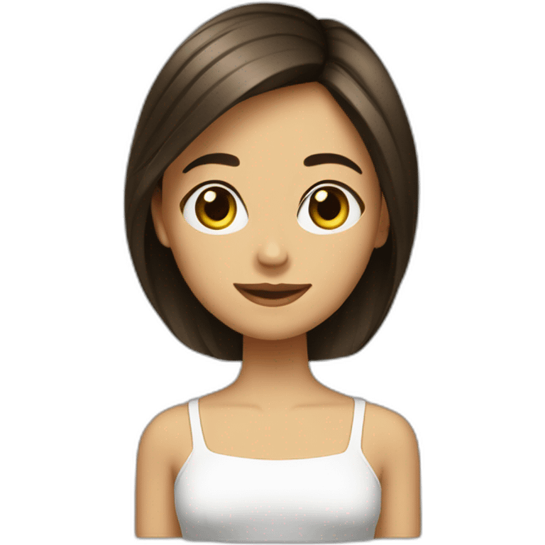 Fille brune cheveux court lisse emoji