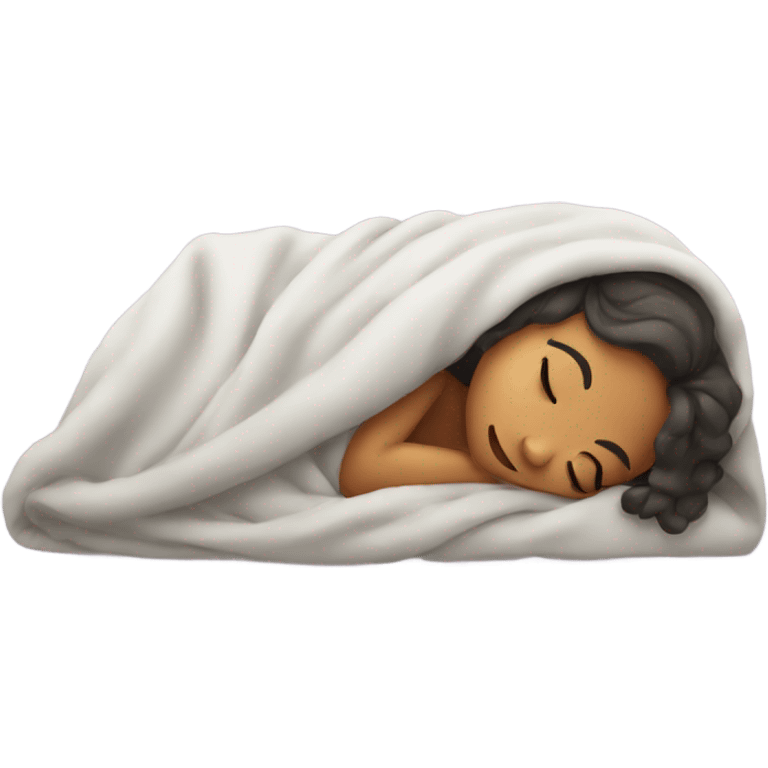 Girl sleeping sweet under a blanket emoji