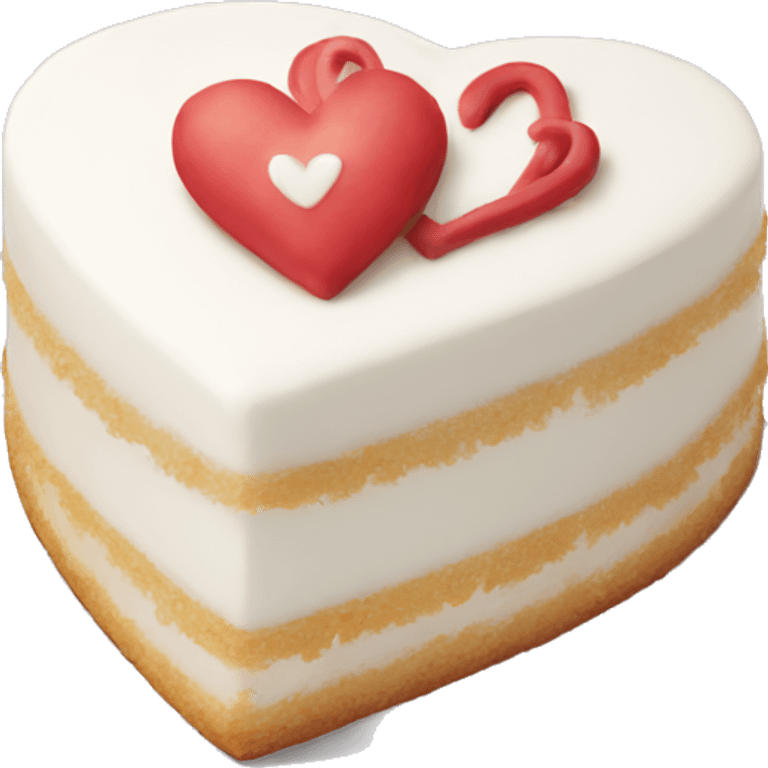 White heart shaped cake emoji