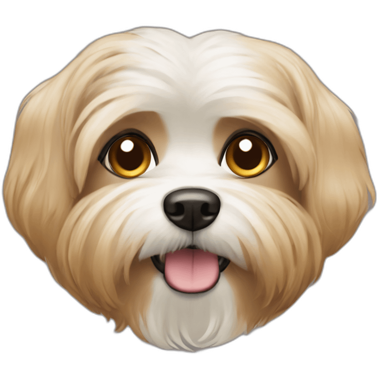 Maltese gold brown dog with brownier hairy face emoji