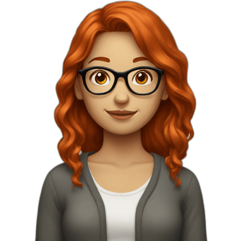 redhead girl with glasses emoji