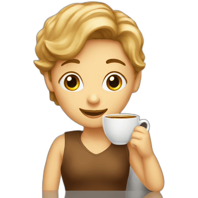 chat avec un café emoji