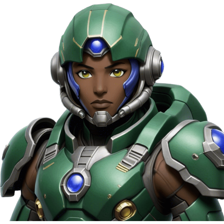 Cinematic Realistic StarCraft Terran Marine Portrait, head tilted epicly and inquisitively, showcasing a commanding presence and battle-hardened spirit. His steely gaze, set against intricately engineered tactical armor in dark green and grey, is rendered with lifelike clarity and dramatic lighting, high shine, epic and awe-inspiring, embodying the futuristic valor of a Terran warrior. emoji