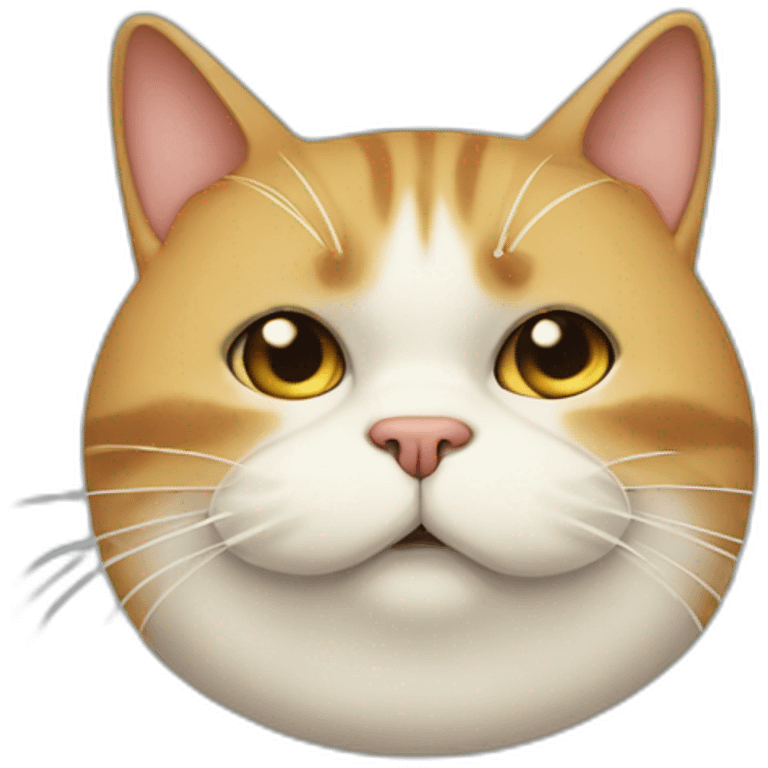 Fat cat with Poirot’s mustache emoji