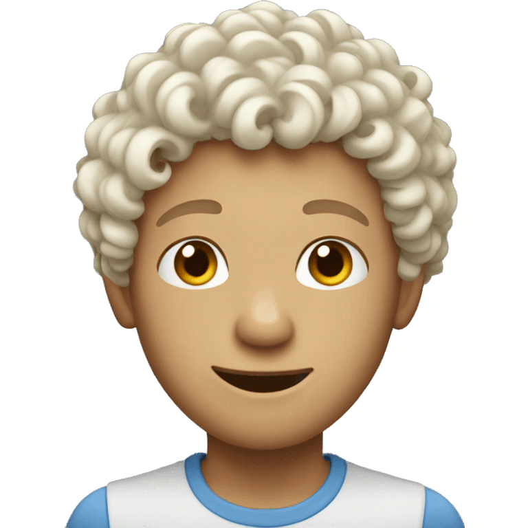 White curly head boy  emoji