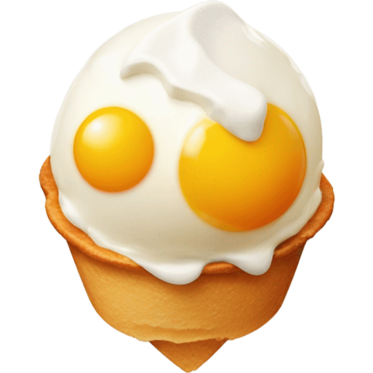 Fried egg ice cream emoji