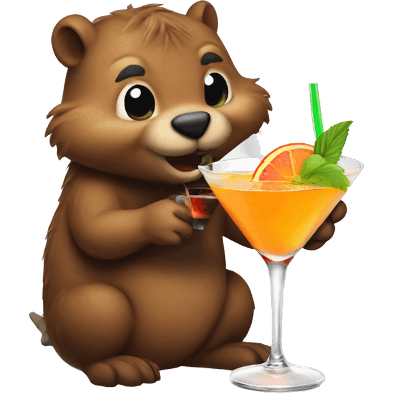 Beavers drinking cocktails  emoji