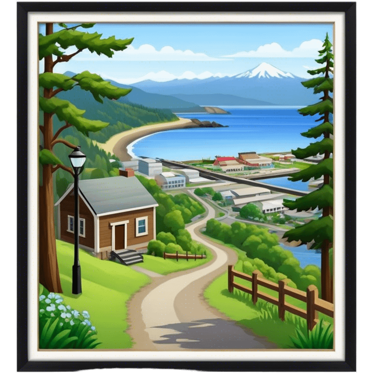 Port Angeles Washington town and walking trail emoji