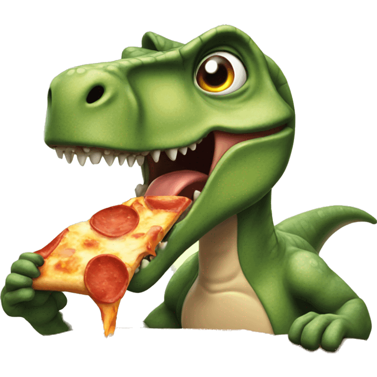 Dino eating pizza emoji