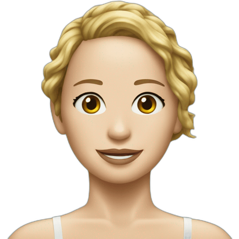 jennifer lawrence playing swimming emoji