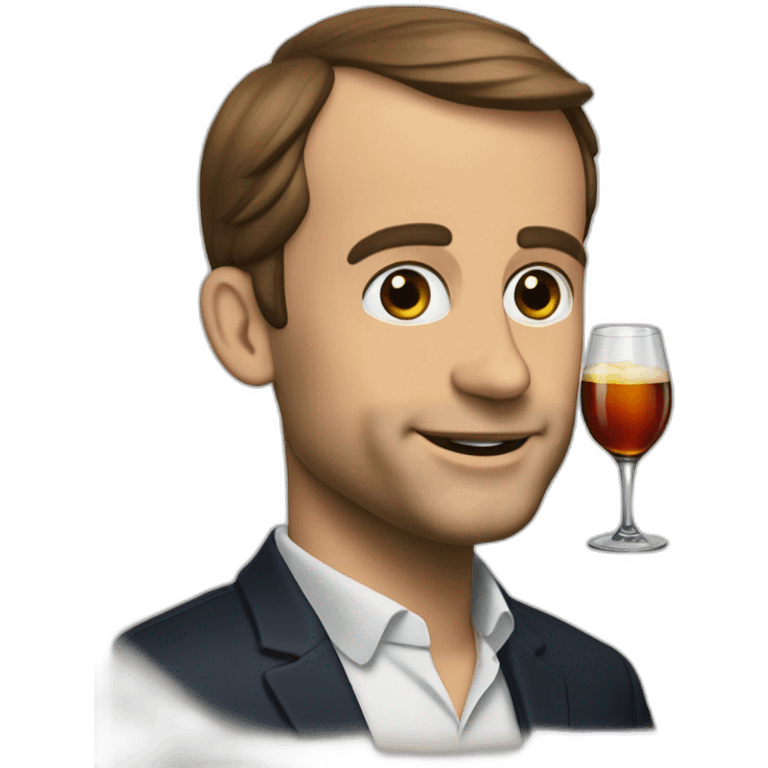 Macron qui boit de l’alcool emoji