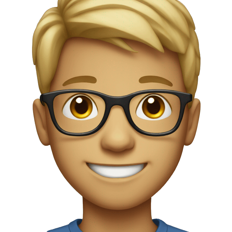 smiling boy with glasses emoji