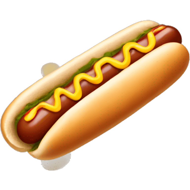 A hotdog with relish emoji