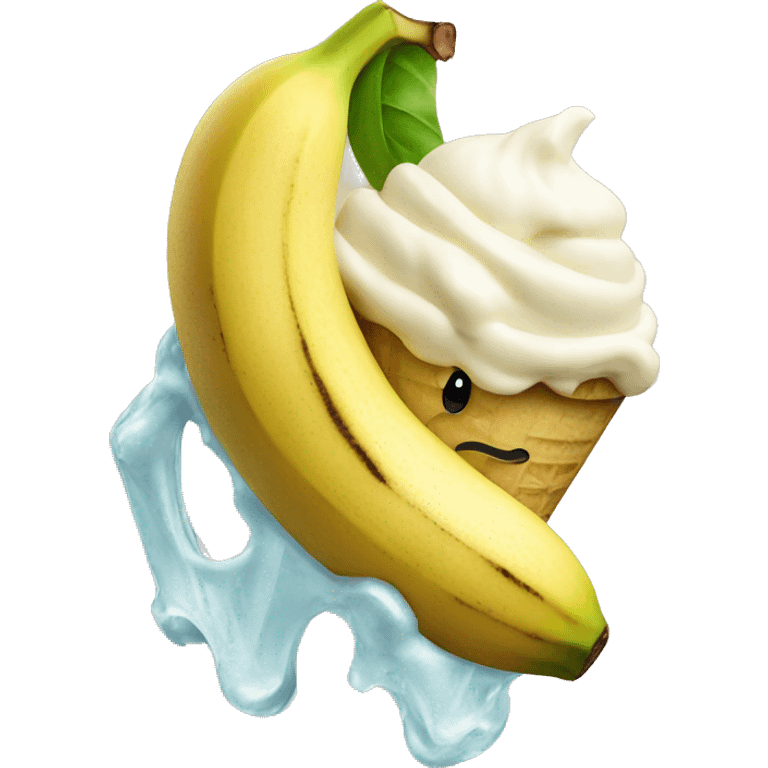 Banana dipped in ice cream emoji