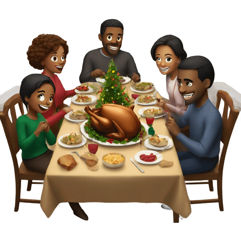 Christmas dinner with family emoji