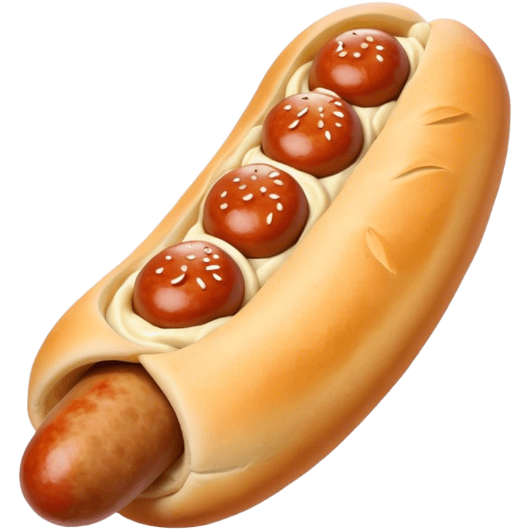 Sausage in dough, Russian  emoji