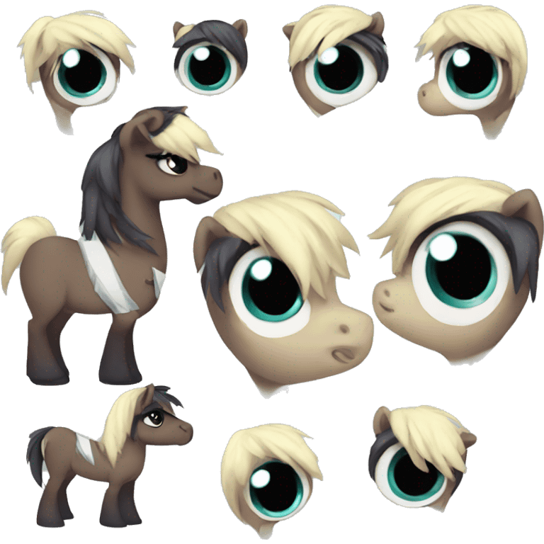 pony full body giant eyes cute emoji