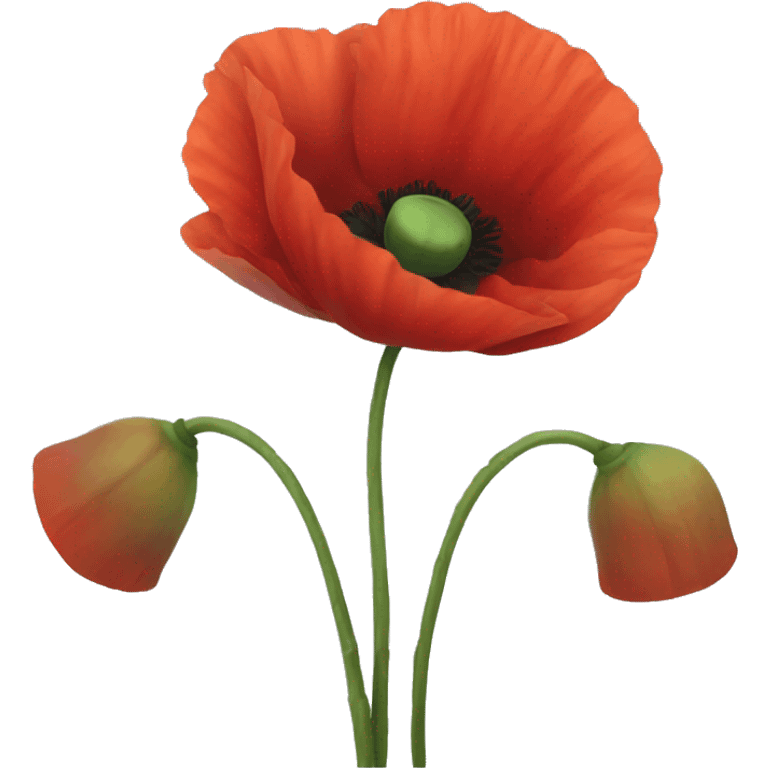 red poppies with stems emoji