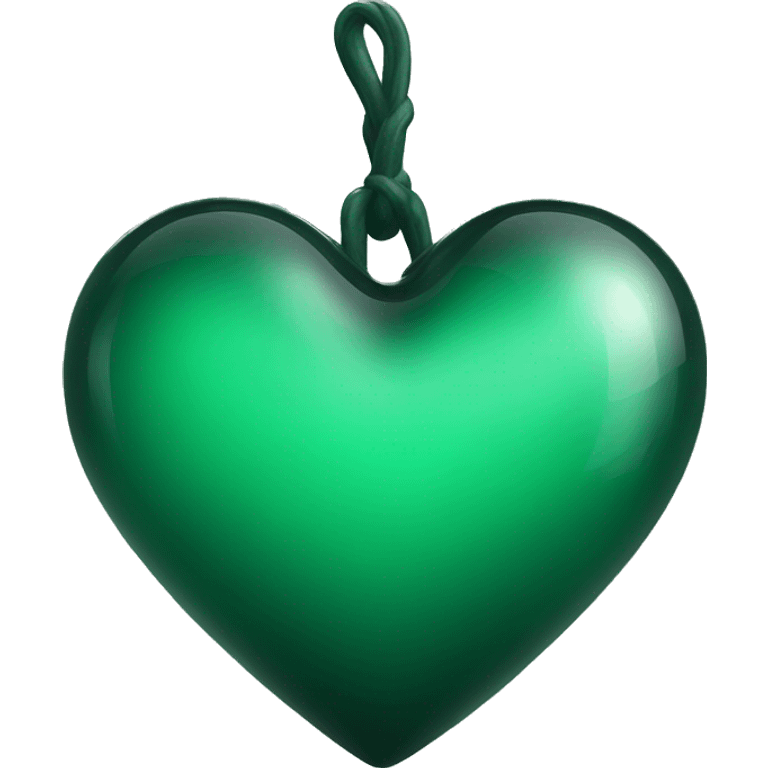 Dark green glass heart  emoji