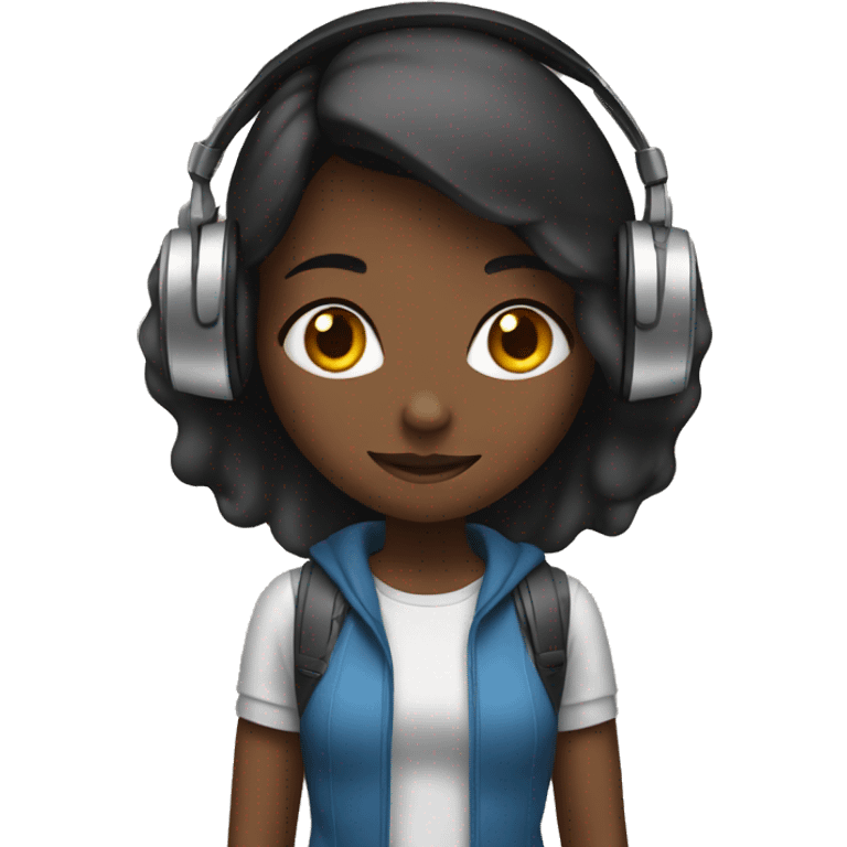 girl with headphones emoji