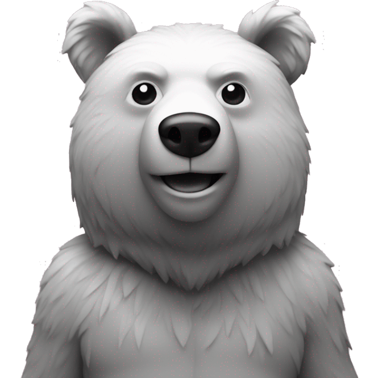 Bear with pink bw emoji