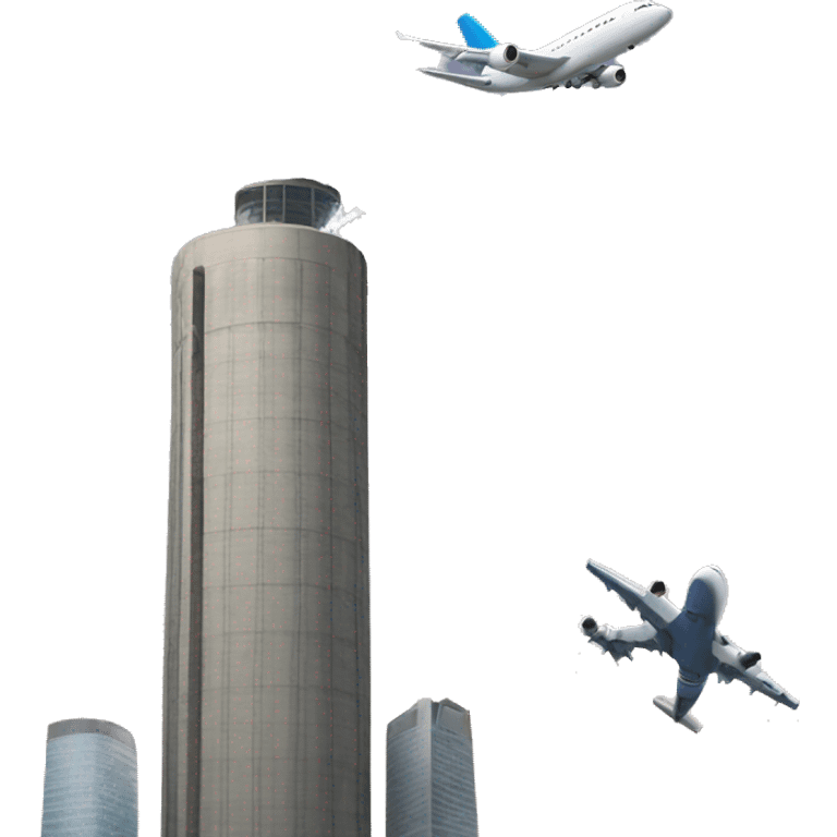 a tower is long and the plane is hitting that emoji