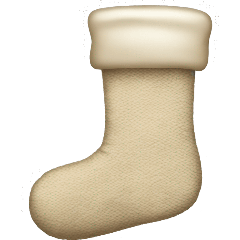 A Christmas sock in light beige  emoji