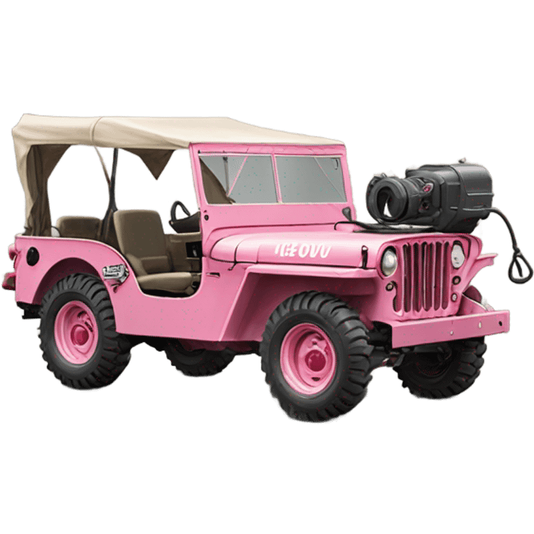 Full size jungle tour 1942 Willy’s pink jeep crawler with installed winch  emoji