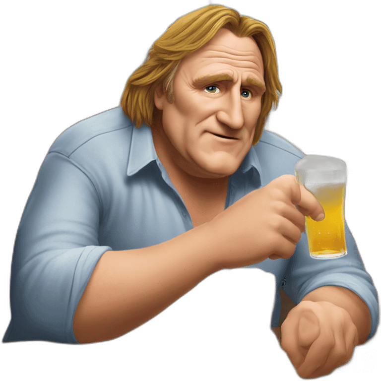 Gérard Depardieu buvant une bierre emoji