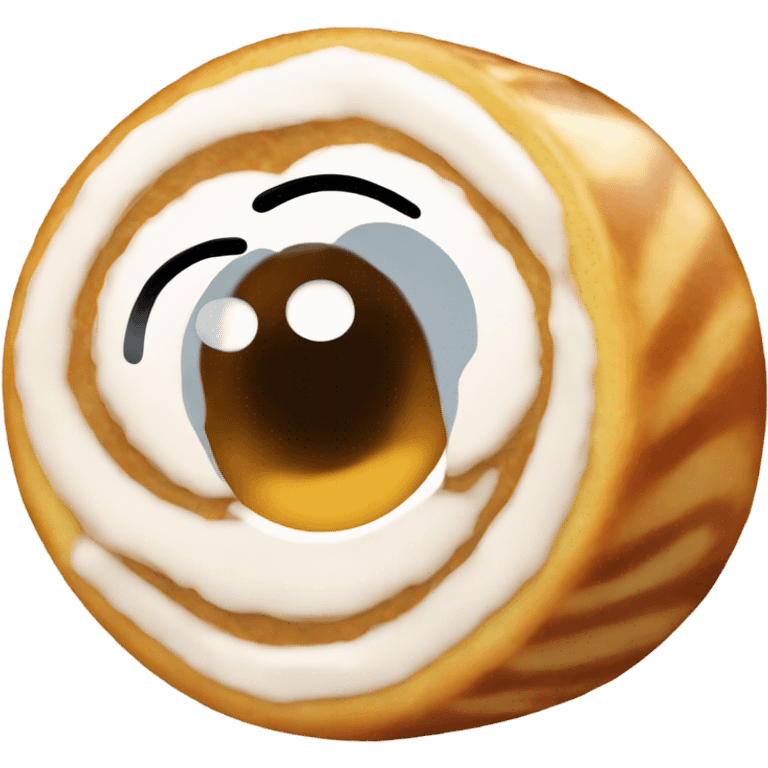 Kawaii cinnamon roll with eyelashes  emoji