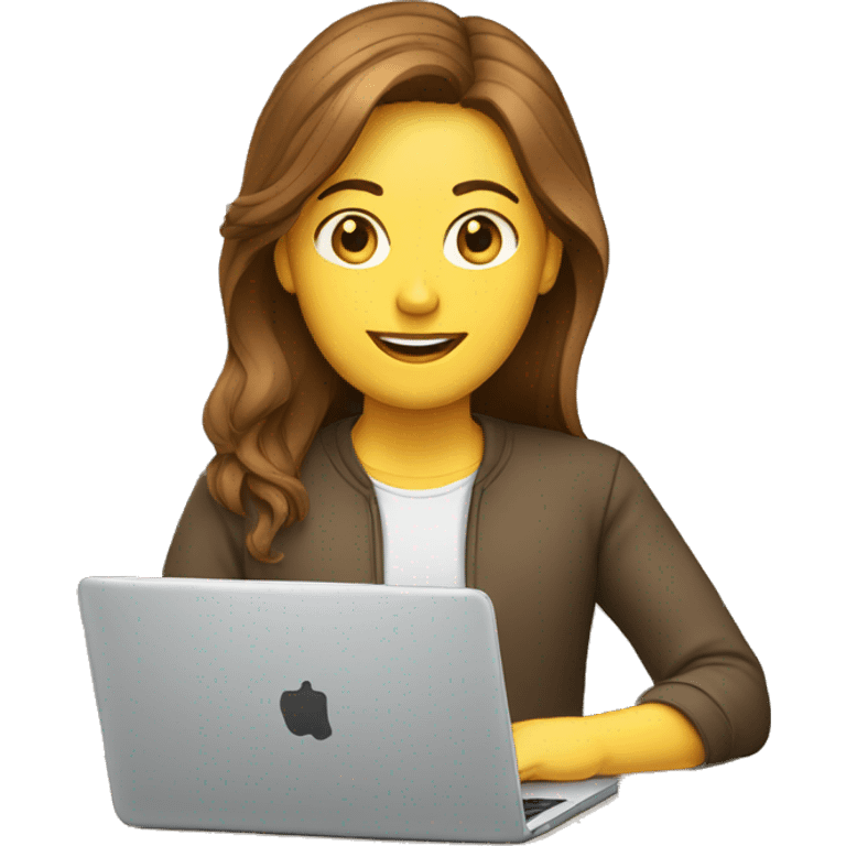 white person with brown hair in front of laptop on desk emoji