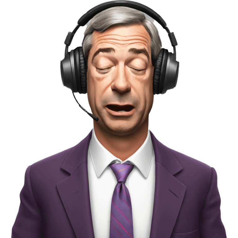 Nigel Farage listening to music with eyes closed  emoji