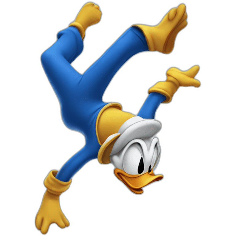 donald duck doing backflip emoji