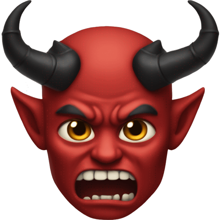 demon red skın wıthe black horns  emoji